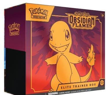 Obsidian Flames With Magnetic Acrylic Protective Case - Elite Trainer Box