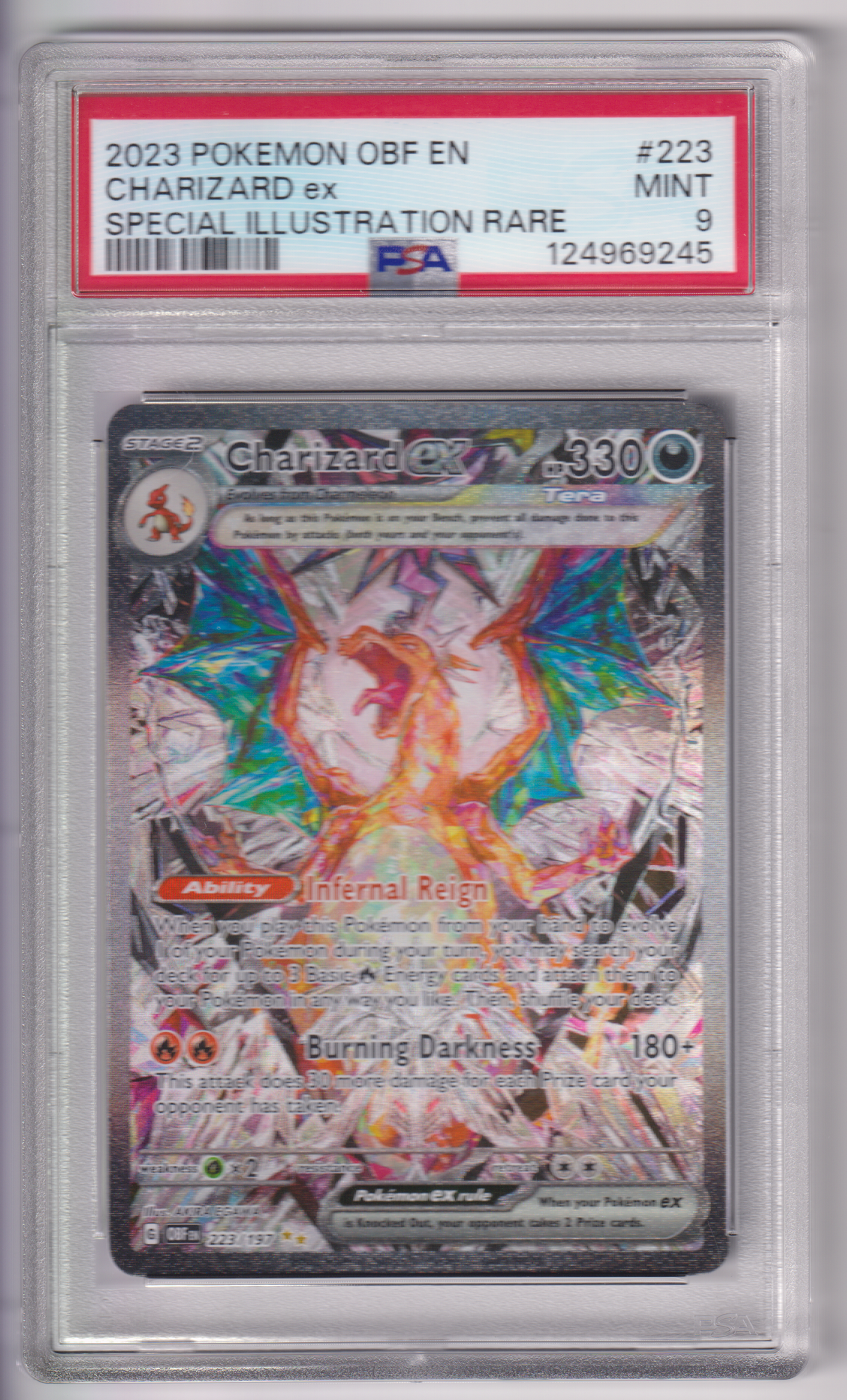 PSA 9 Charizard ex - 223/197 - Special Illustration Rare - Obsidian Flames