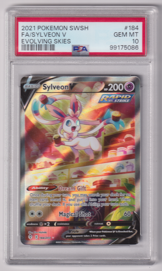 PSA 10 Sylveon V - 184/203 - Art Rare - Evolving Skies