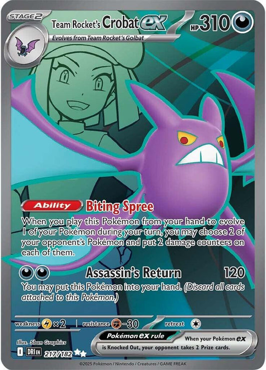 Team Rocket's Crobat ex - 217/182 - Ultra Rare - Destined Rivals