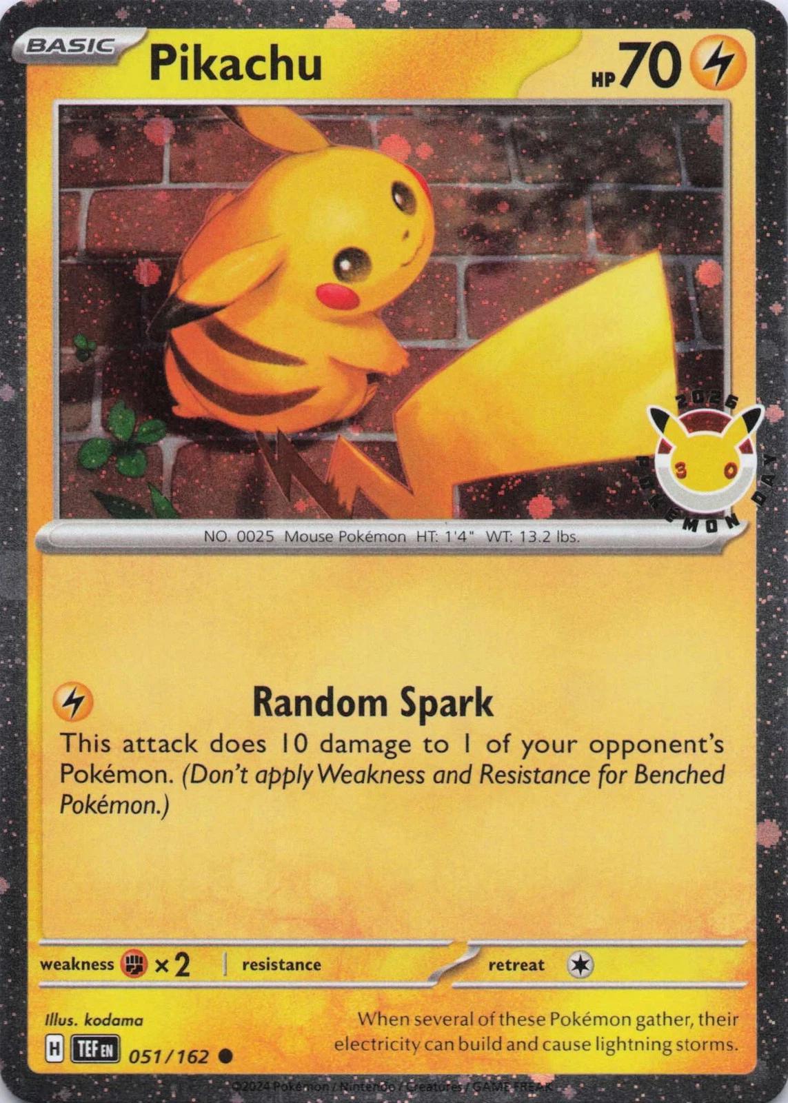 Pikachu [Cosmos Holo] - 051/162 - Reverse Holo - Temporal Forces